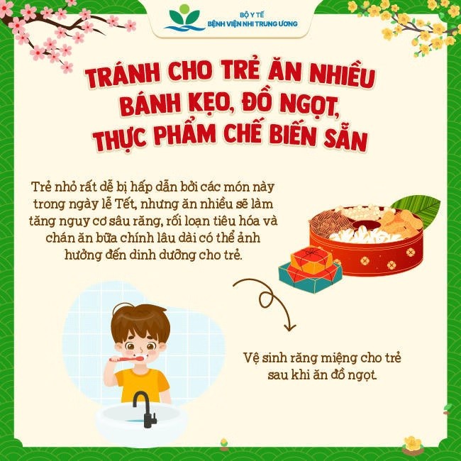 Những lưu ý cần thiết về dinh dưỡng cho trẻ trong dịp Tết