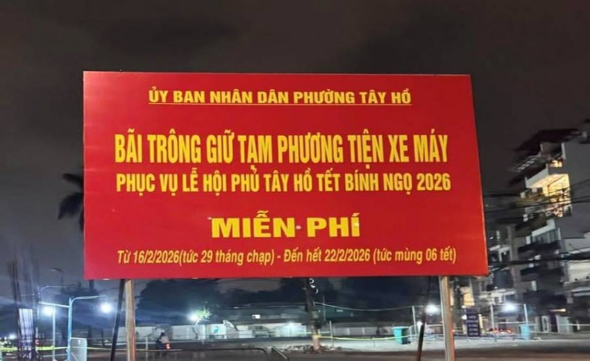 Phường Tây Hồ bố trí trông giữ xe miễn phí phục vụ nhân dân Du xuân.