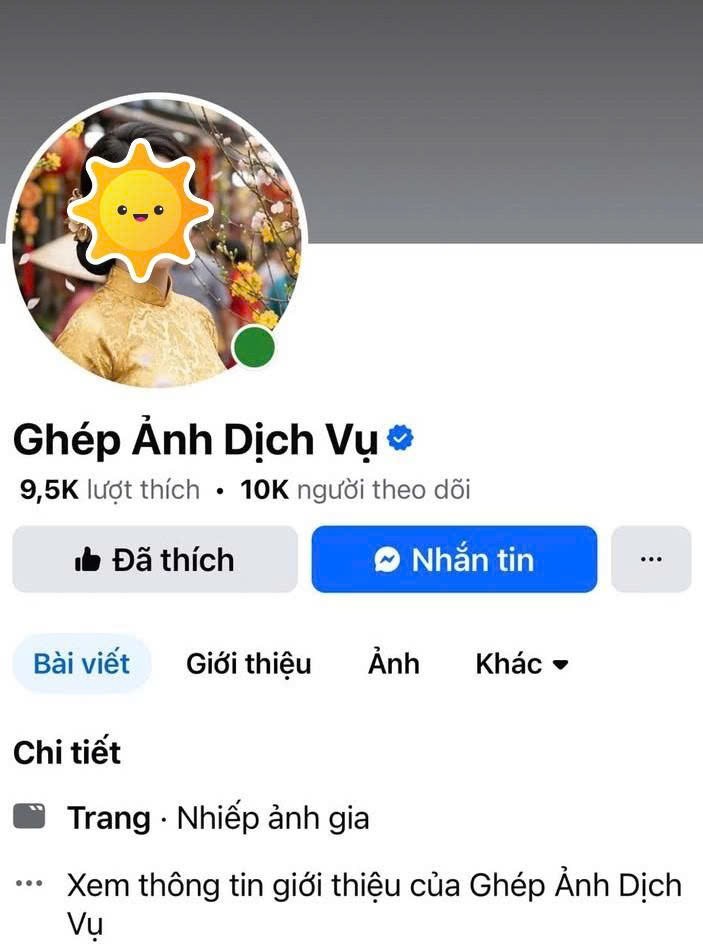 Trang facebook bị Công an TP Đà Nẵng Cảnh báo chiêu trò lừa đảo nhận ghép ảnh Tết online