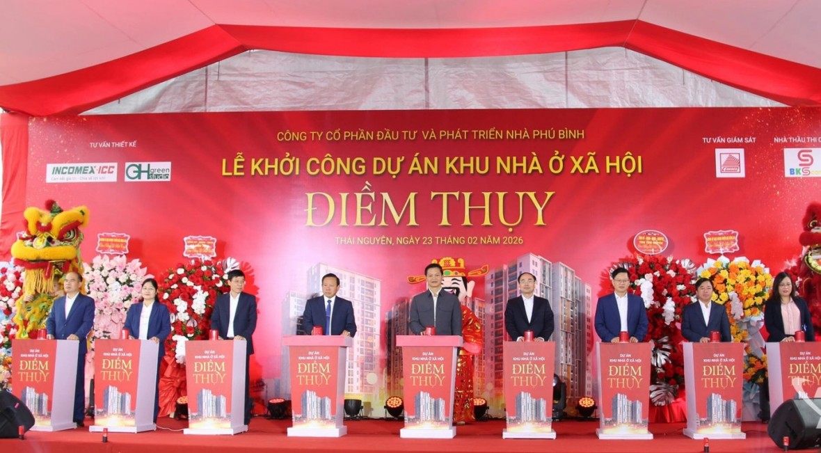 Thái Nguyên khởi công 2 dự án nhà ở xã hội hơn 2.100 tỷ đồng