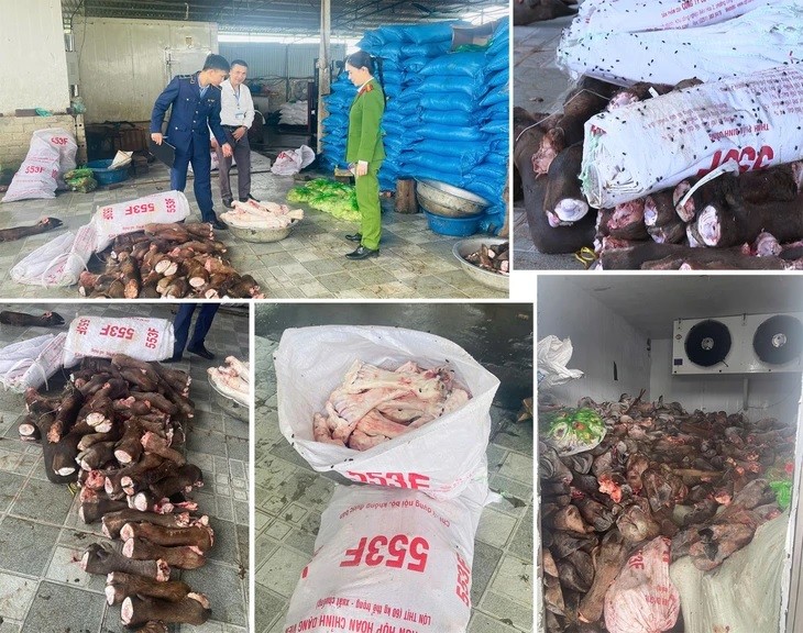 Lực lượng chức năng kiểm tra kho chứa gần 6 tấn thực phẩm trôi nổi, không nguồn gốc đang chuẩn bị sơ chế, tẩu tán đến các quán nhậu trên địa bàn.