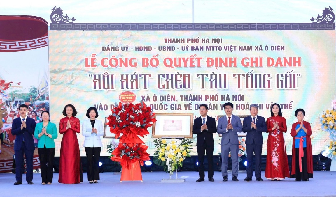 “Hội hát Chèo Tàu Tổng Gối” là di sản văn hóa phi vật thể quốc gia
