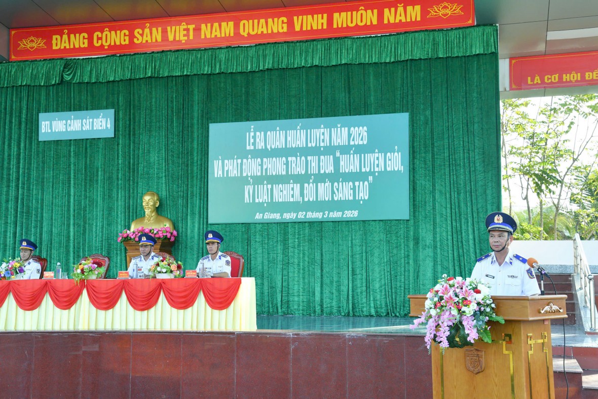 BTL Vùng Cảnh sát biển 4 tổ chức Lễ ra quân huấn luyện năm 2026