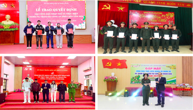 Các công dân tham gia nghĩa vụ Công an nhân dân 2026.