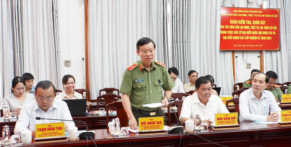 Đoàn công tác Trung ương kiểm tra công tác bảo đảm an ninh bầu cử tại Tây Ninh