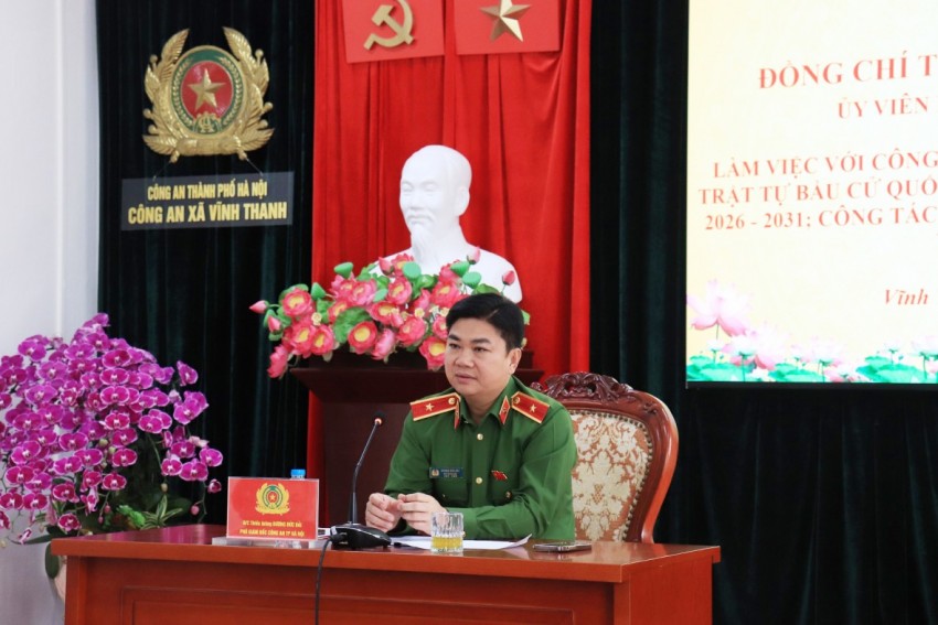 Thiếu tướng Dương Đức Hải, Phó Giám đốc CATP phát biểu chỉ đạo.