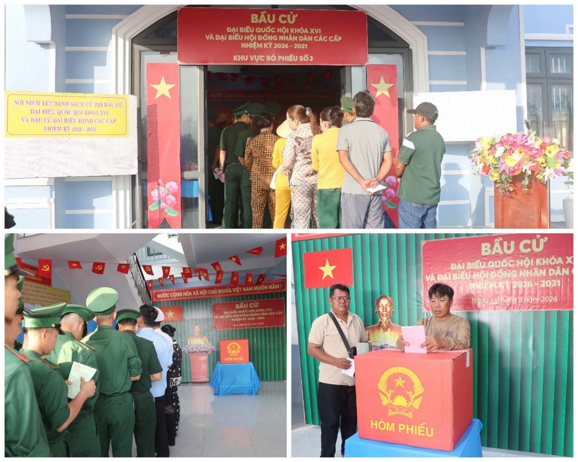 Cà Mau: Đảo Hòn Chuối hoàn thành bầu cử sớm với 100% cử tri tham gia