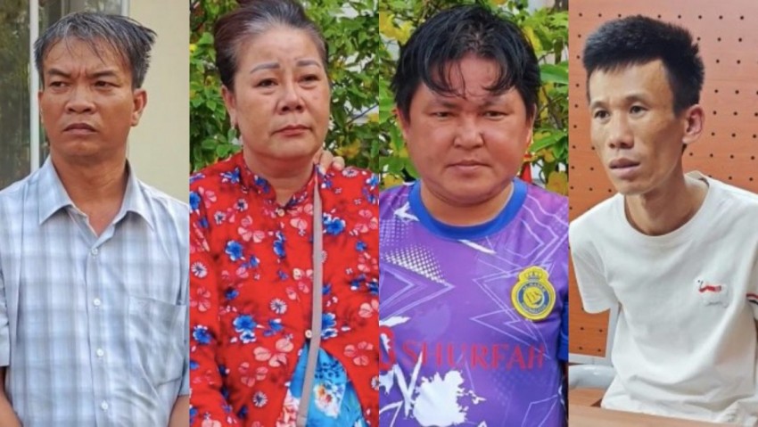 Nhóm đối tượng trong đường dây cướp giật tài sản có tổ chức. Ảnh C.A TP Cần Thơ