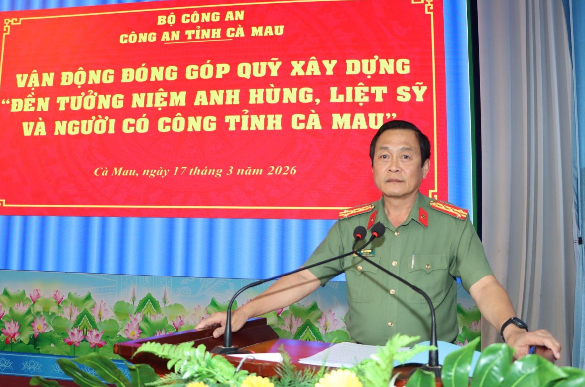 Công an Cà Mau vận động đóng góp xây dựng Đền tưởng niệm Anh hùng, liệt sĩ và người có công