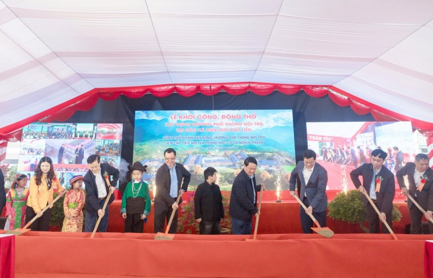 Đồng loạt khởi công 11 trường phổ thông nội trú tại các xã biên giới Tuyên Quang