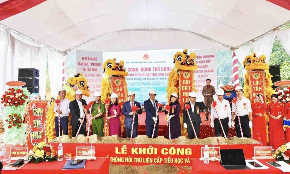 Khởi công 3 trường nội trú liên cấp tại vùng biên Lâm Đồng