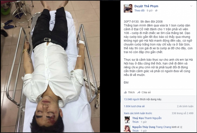 H&igrave;nh ảnh, th&ocirc;ng tin vụ cướp được chia sẻ tr&ecirc;n rất nhiều diễn đ&agrave;n tr&ecirc;n mạng x&atilde; hội. Nguồn: Facebook.