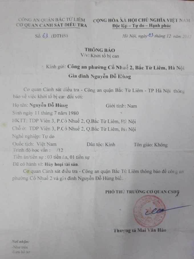 Đối tượng H&ugrave;ng đ&atilde; c&oacute; 3 tiền &aacute;n v&agrave; 1 tiền sự