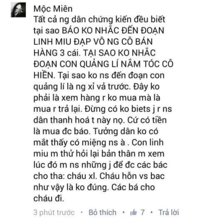 Nhiều người đứng ra phản ph&aacute;o c&acirc;u chuyện của Linh Miu v&agrave; tố c&aacute;o c&ocirc; v&ocirc; lễ. Ảnh: internet.