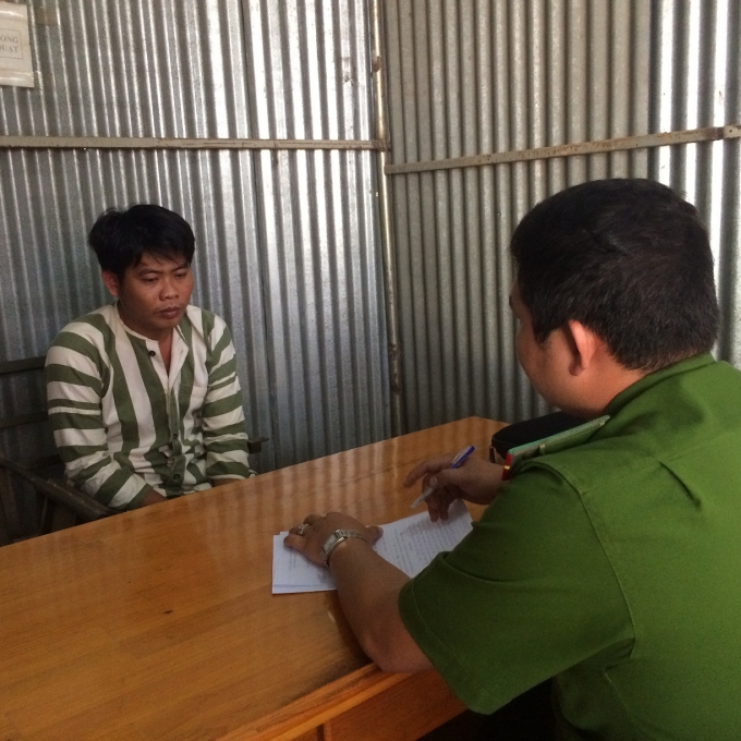 Nguyễn Ngọc L&acirc;m tại cơ quan c&ocirc;ng an.&nbsp;(Ảnh: Nhất Minh)