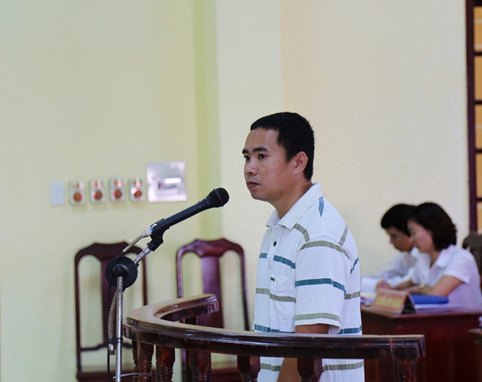 Bị c&aacute;o Phan Tấn Nghĩa trong phi&ecirc;n sơ thẩm ng&agrave;y 4/9/2015.