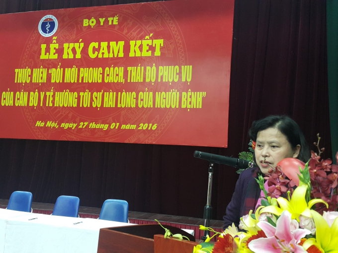 Thứ trưởng Nguyễn Thị Xuy&ecirc;n ph&aacute;t biểu tại Lễ K&yacute; kết. Ảnh: Thu Hường.