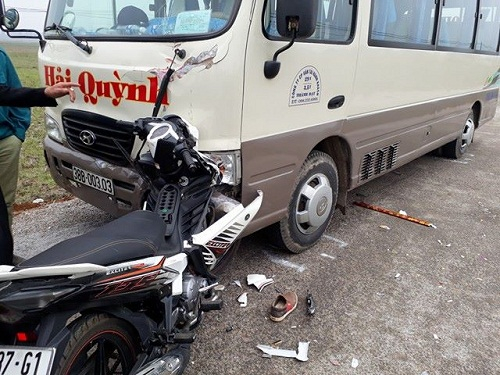 Hiện trường vụ tai nạn giao th&ocirc;ng.