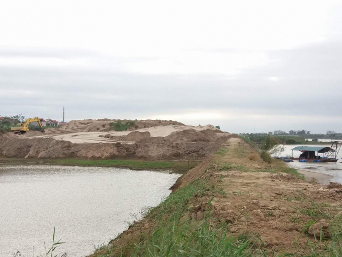 B&atilde;i tập kết c&aacute;t của DN S&aacute;u Hằng.