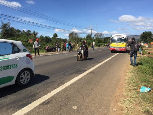 Hiện trường vụ tai nạn.