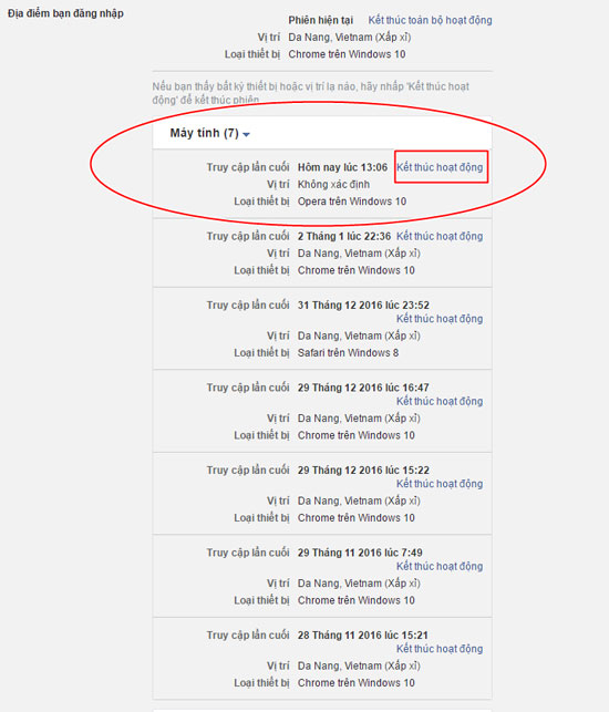 Hiển thị to&agrave;n bộ c&aacute;c thiết bị đ&atilde; đăng nhập v&agrave;o t&agrave;i khoản của bạn.