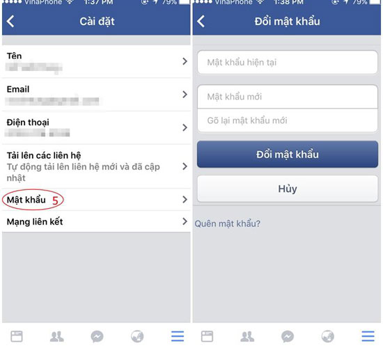 Thay đổi mật khẩu tr&ecirc;n thiết bị smart phone.