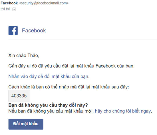 Kh&ocirc;i &nbsp;phục t&agrave;i khoản qua email.