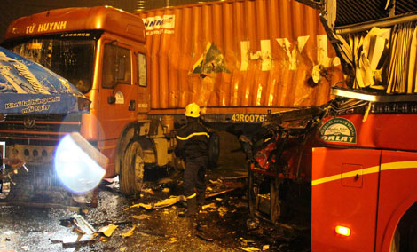 Hiện trường vụ tai nạn.