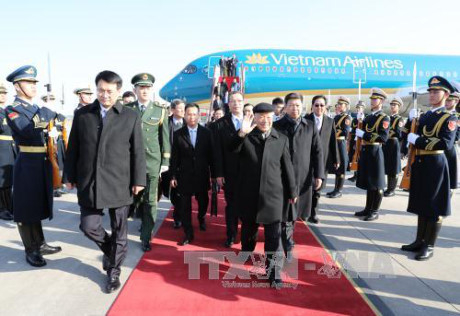 Tổng B&iacute; thư Nguyễn Ph&uacute; Trọng thăm ch&iacute;nh thức Cộng h&ograve;a nh&acirc;n d&acirc;n Trung Hoa.