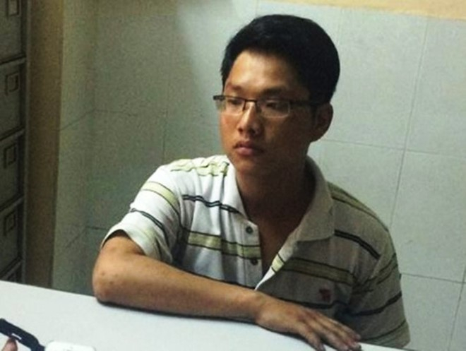 Minh tại cơ quan c&ocirc;ng an.