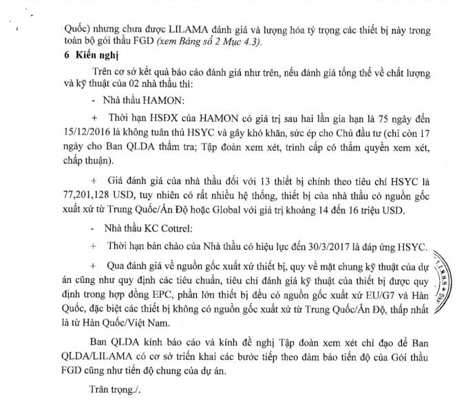 Kiến nghị&nbsp;văn bản số&nbsp;1578/SH1PP-KTCN-KTKH-TCKT ng&agrave;y 1/12/2016 của Ban quản l&yacute; dự &aacute;n điện lực dầu kh&iacute; S&ocirc;ng hậu 1.