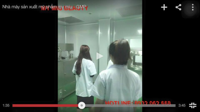 Một mẫu quảng c&aacute;o nghi tự phong: &ldquo;Nh&agrave; m&aacute;y sản xuất mỹ phẩm My Miu- GMP&rdquo;.