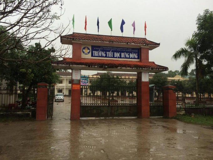 Trường tiểu học Hưng Đ&ocirc;ng nơi em L&ecirc; Quốc Hiếu bị ng&atilde;.
