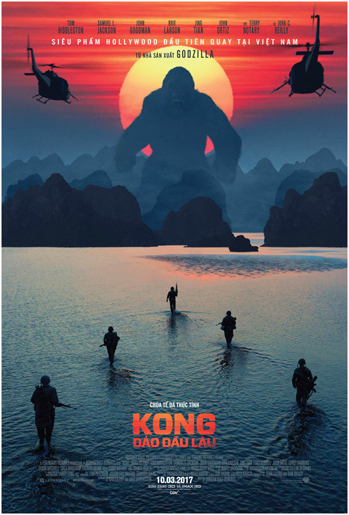 Đo&agrave;n l&agrave;m phim&nbsp;Kong: Skull Island&nbsp;vừa tr&igrave;nh l&agrave;ng poster đặc biệt c&oacute; d&ograve;ng chữ: Si&ecirc;u phẩm Hollywood đầu ti&ecirc;n quay tại Việt NamẢNH: CGV