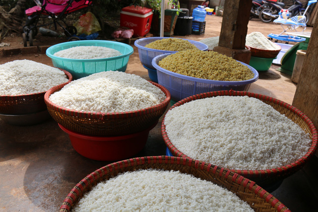 Đậu xanh, nếp Bắc được chuẩn bị từ nhiều ng&agrave;y trước để g&oacute;i b&aacute;nh.