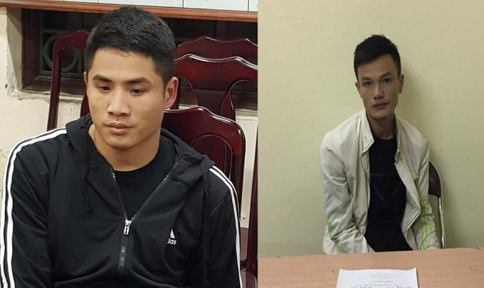 Hai đối tượng Ly Hua (Ly Hoa-b&igrave;a tr&aacute;i ) v&agrave; Vũ Hồng Văn (b&igrave;a phải) tại cơ quan C&ocirc;ng an.