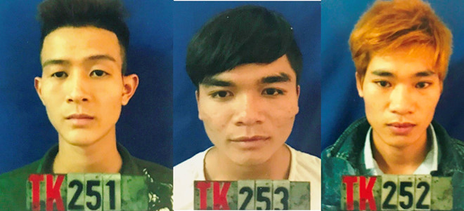 Ba đối tượng tại cơ quan điều tra (ảnh Hằng Nga).