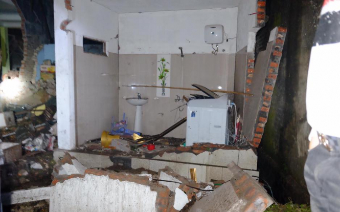 Hiện trường nơi xảy ra vụ nổ.