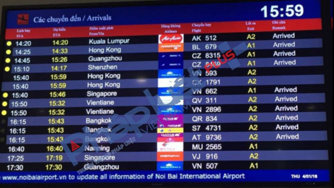 Lịch tr&igrave;nh chuyến bay từ&nbsp;Singapore về Việt Nam.