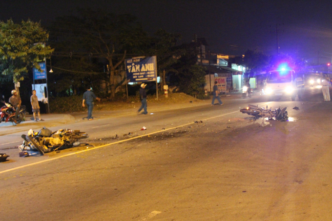 Hiện trường vụ tai nạn.