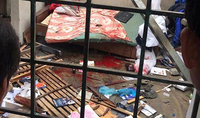 Hiện trường khi vụ nổ vừa xảy ra tại nh&agrave; &ocirc;ng Hường.