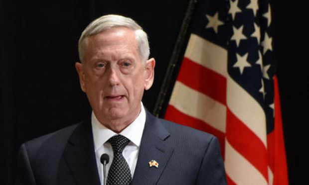 Bộ trưởng Bộ Quốc ph&ograve;ng Mỹ James Mattis. (Ảnh: Getty)
