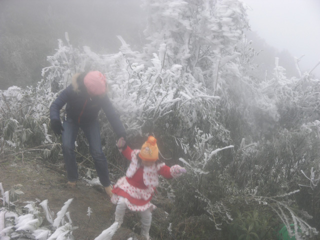 Băng tuyết kỳ th&uacute; tr&ecirc;n đ&egrave;o &Ocirc; Qu&yacute; Hồ