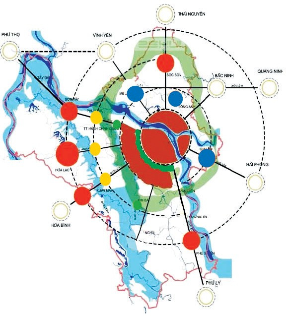 Cấu tr&uacute;c đ&ocirc; thị H&agrave; Nội trong tương lai