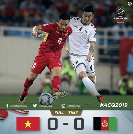 Trận h&ograve;a trước Afghanistan gi&uacute;p Việt Nam c&oacute; v&eacute; tham dự Asian Cup 2019