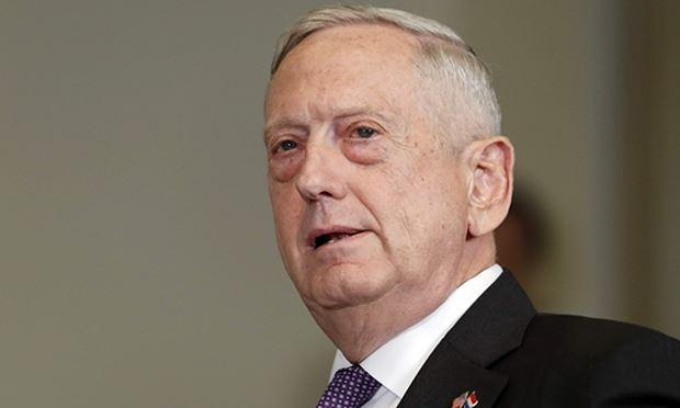 Bộ trưởng Quốc ph&ograve;ng Mỹ James Mattis. Ảnh: AP