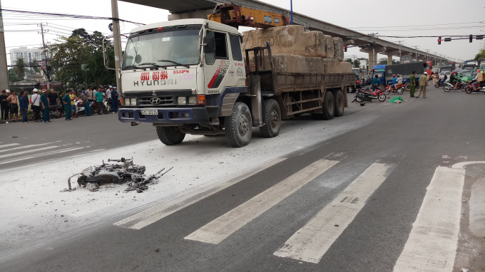 Hiện trường vụ tai nạn.