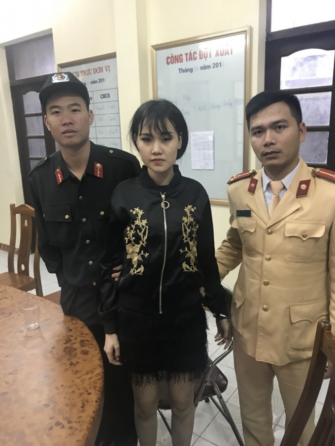 Nguyễn Hồng Diễm tại cơ quan chức năng.