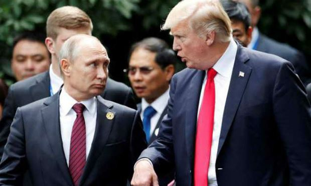 Tổng thống Nga Putin v&agrave; Tổng thống Mỹ Trump