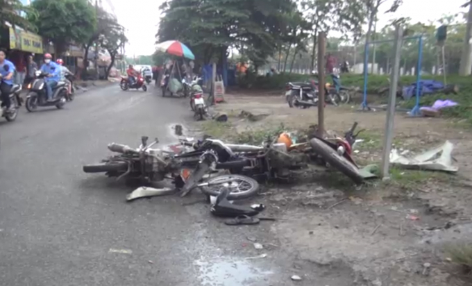 Hiện trường vụ tai nạn.